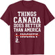 Things Canada Does Better Than America 1 Hockey 2 Funny T-Shirt - T-Shirt | Maroon