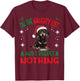 Cute Dachshund Wiener Doxie dog Dog Christmas On The Naughty T-Shirt - T-Shirt | Maroon