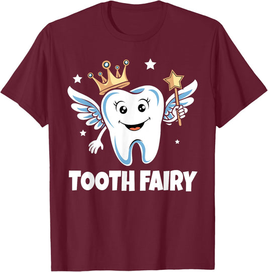 Dentist Tooth Fairy Dental School | & Girls Graphic T-Shirt - T-Shirt | Maroon
