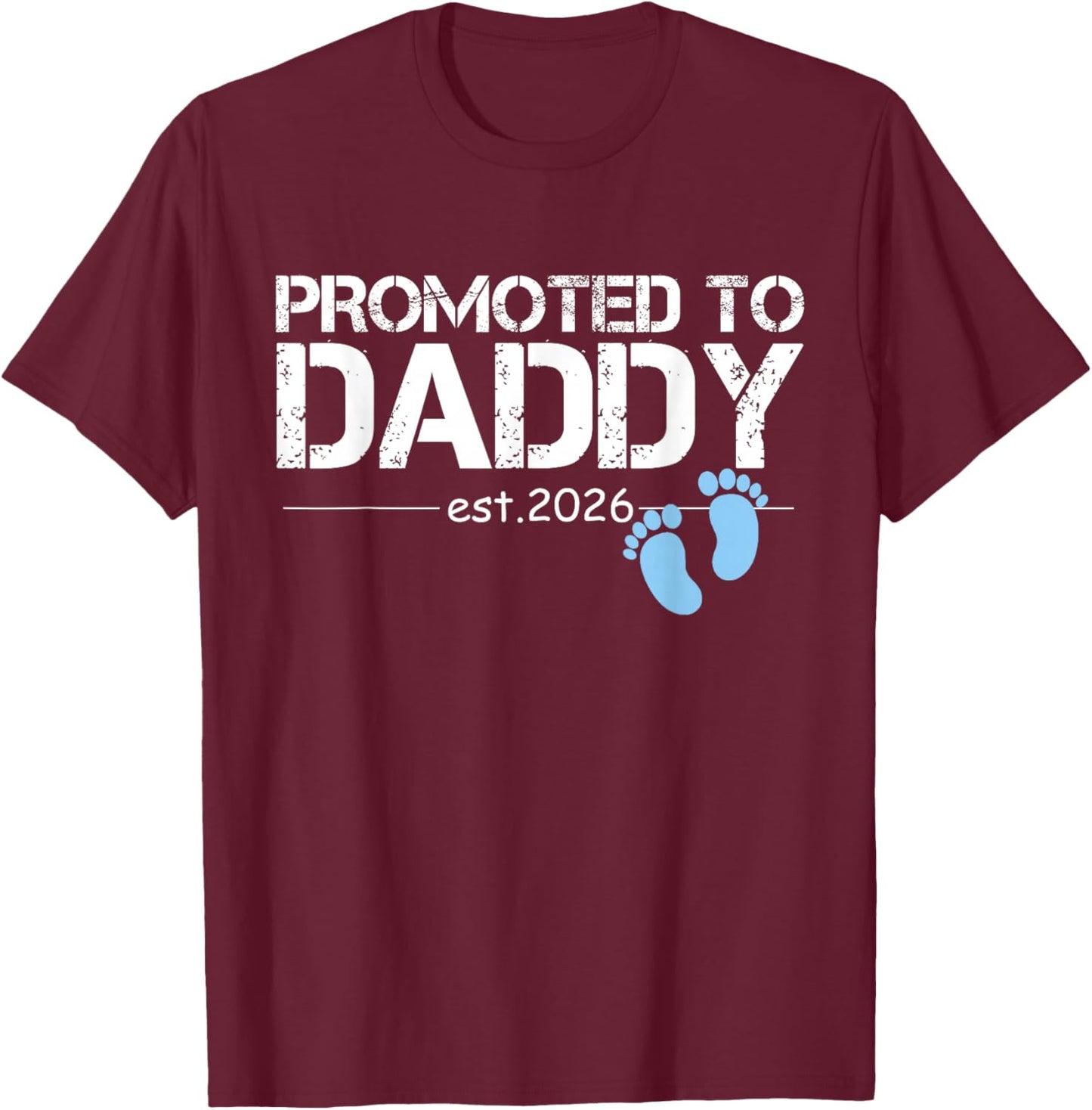 Zum Papa Est 2026 befördert Neuer Vater 2026 Baby Boy Daddy 2026 T-Shirt - T-Shirt | Maroon