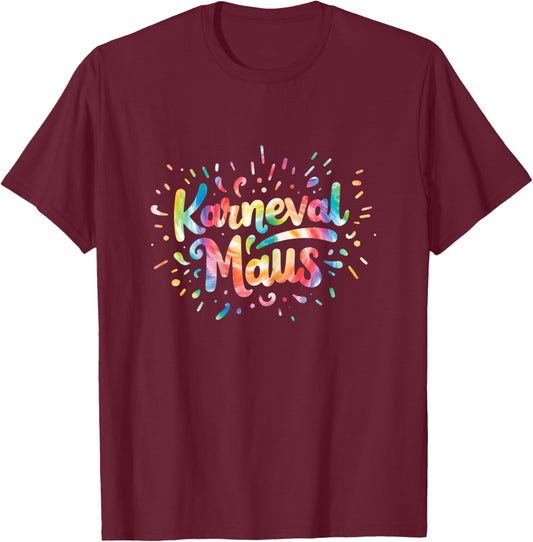 Carnival Mouse Carnival Party Outfit Carnival Fancy Dress T-Shirt - T-Shirt | Maroon
