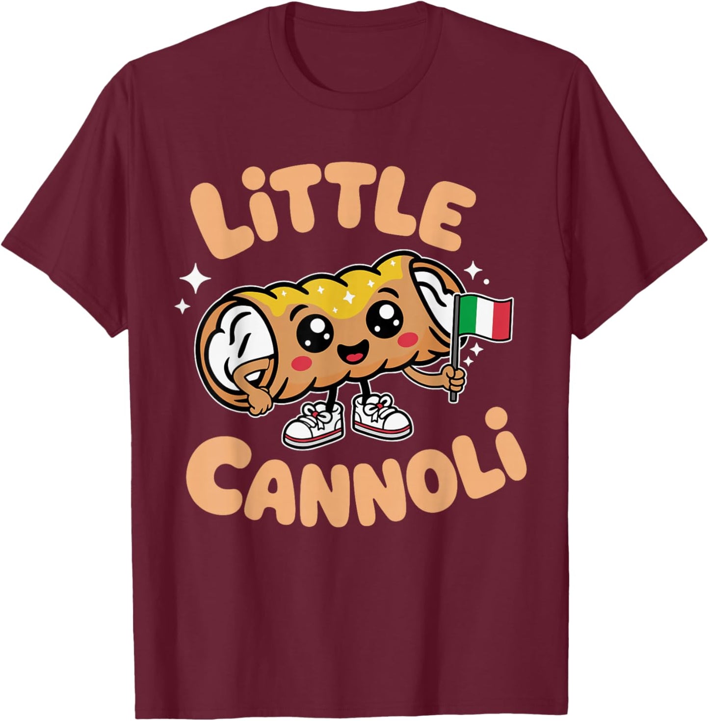 Little Cannoli Funny Italian Food Italian Kids T-Shirt - T-Shirt | Maroon
