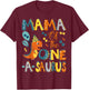 Mama Of The One-A-Saurus 1St Birthday Dinosaur Party T-Shirt - T-Shirt | Maroon