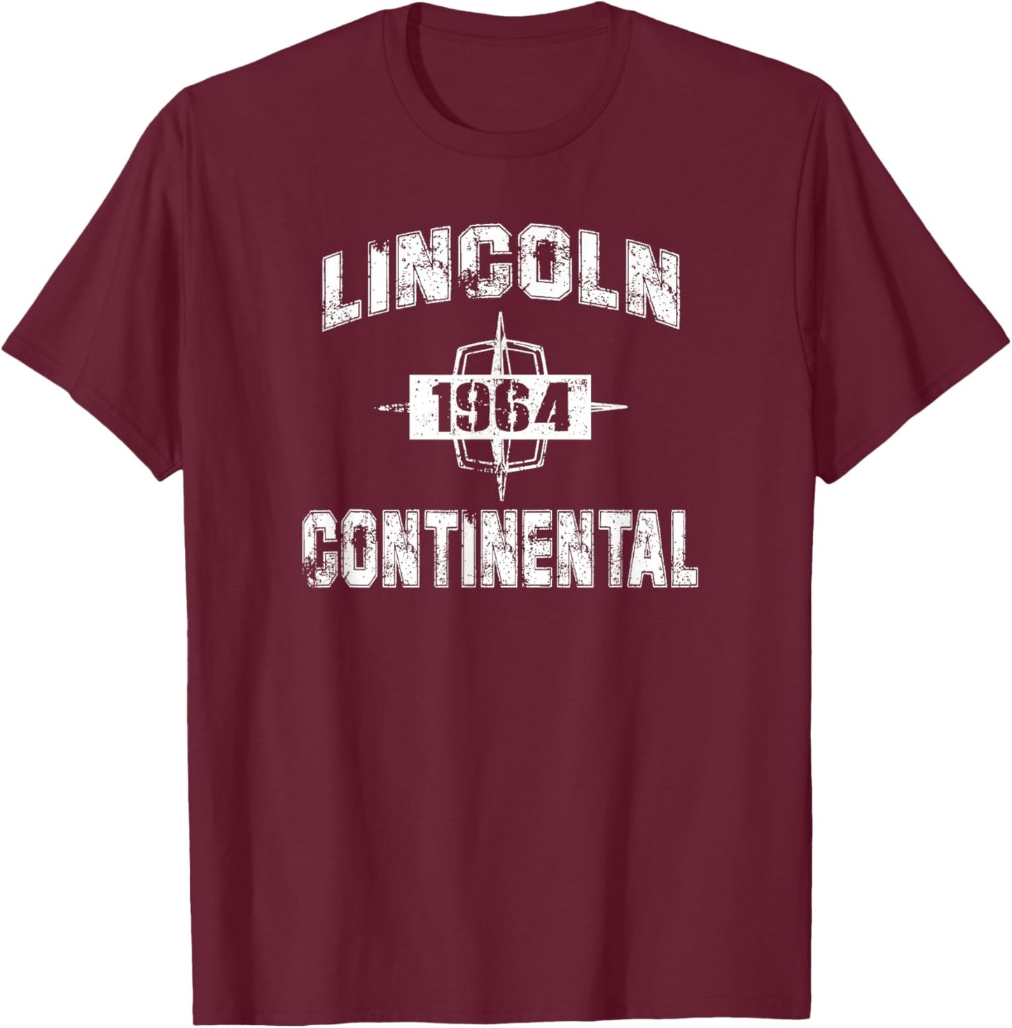1964 Lincoln Continental University T-Shirt - T-Shirt | Maroon