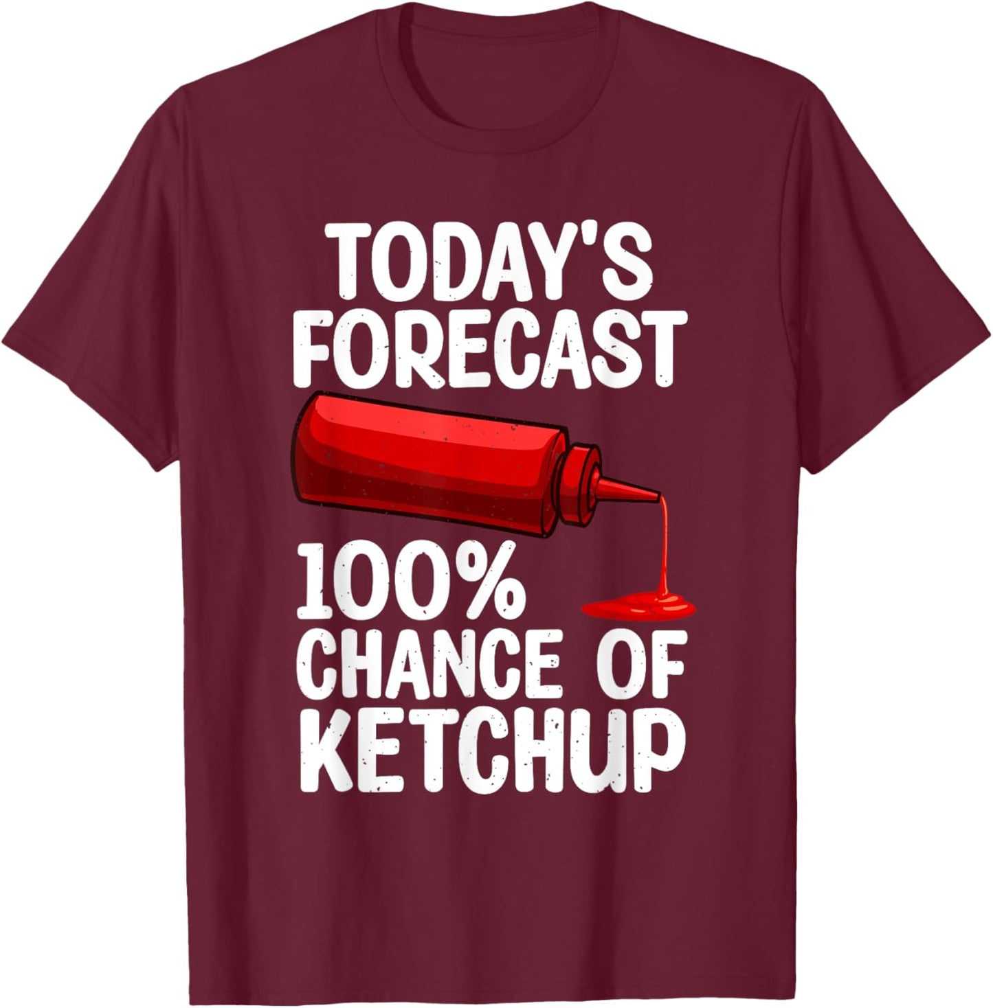 Funny Ketchup Art Women Youth Tomato Ketchup Lover T-Shirt - T-Shirt | Maroon