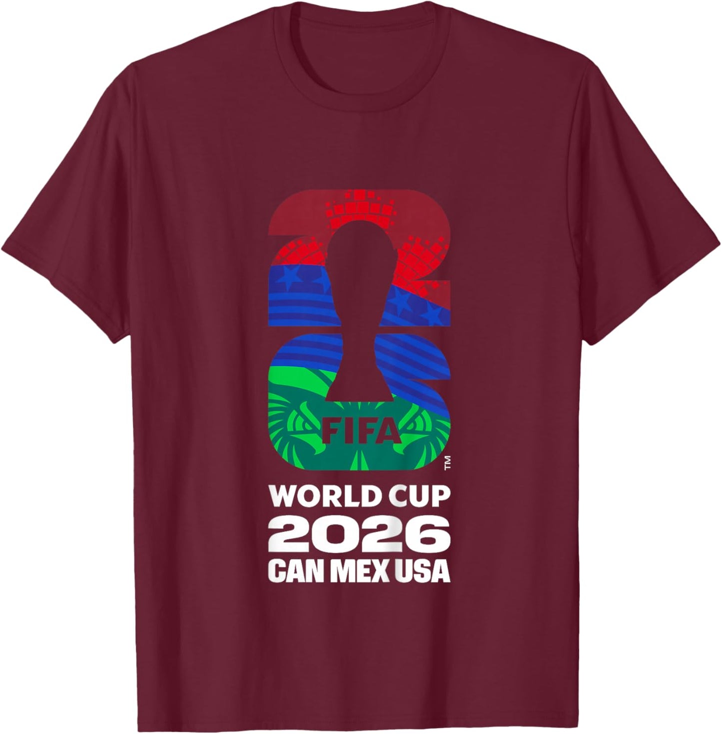 Kids FIFA World CUP26 FIFA Host Country Logo Flags T-Shirt - T-Shirt | Maroon