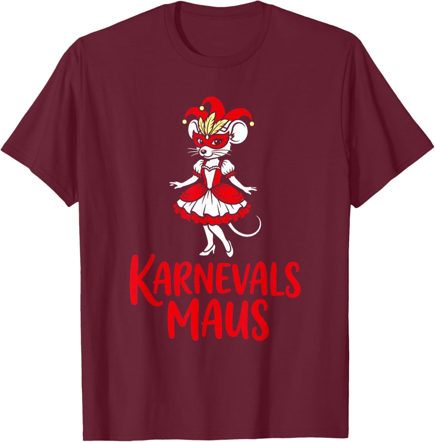 Carnival Mouse Costume for Fancy Dress and Carnival T-Shirt - T-Shirt | Maroon