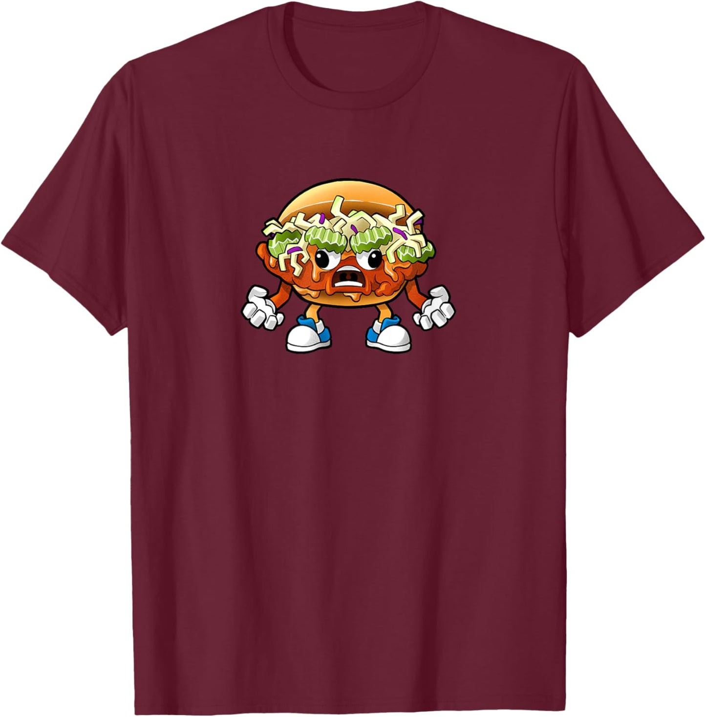 Fudes! #003 - Nash the Nashville Hot Chicken Sando T-Shirt - T-Shirt | Maroon