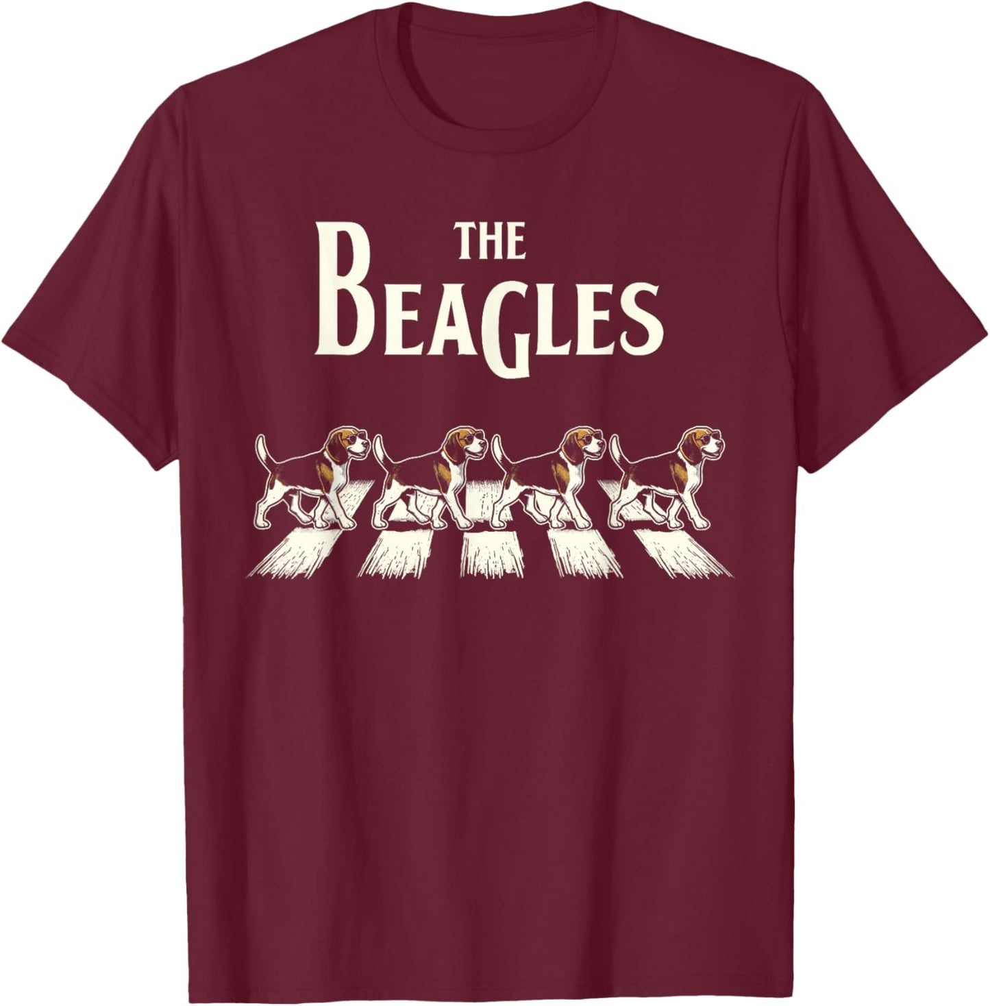 The Beagles Funny Retro Music Men Women Kids Funny Beagles T-Shirt - T-Shirt | Maroon