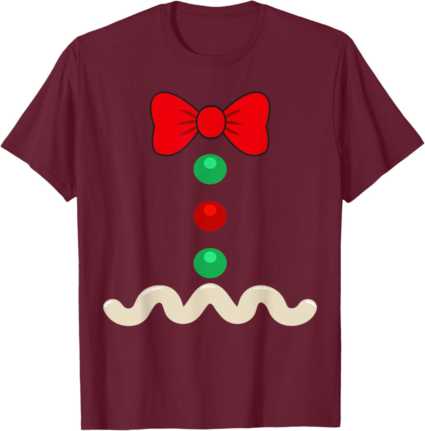 Gingerbread Man Costume Halloween Christmas T-Shirt - T-Shirt | Maroon
