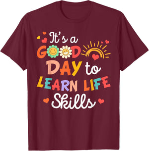 FCS Teacher Consumer Science Good Day To Learn Life Skills T-Shirt - T-Shirt | Maroon