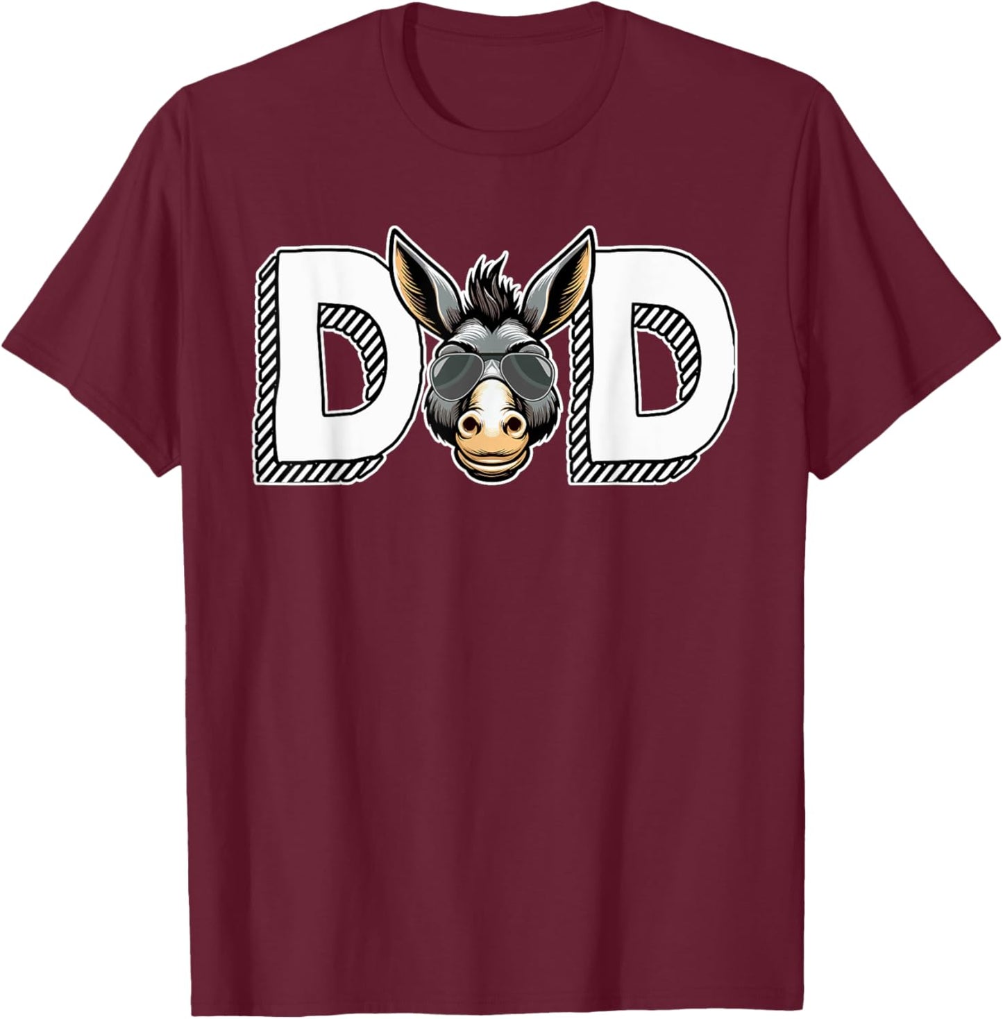 Dad Costume Donkey Sunglasses Father's Day Owner Lover T-Shirt - T-Shirt | Maroon