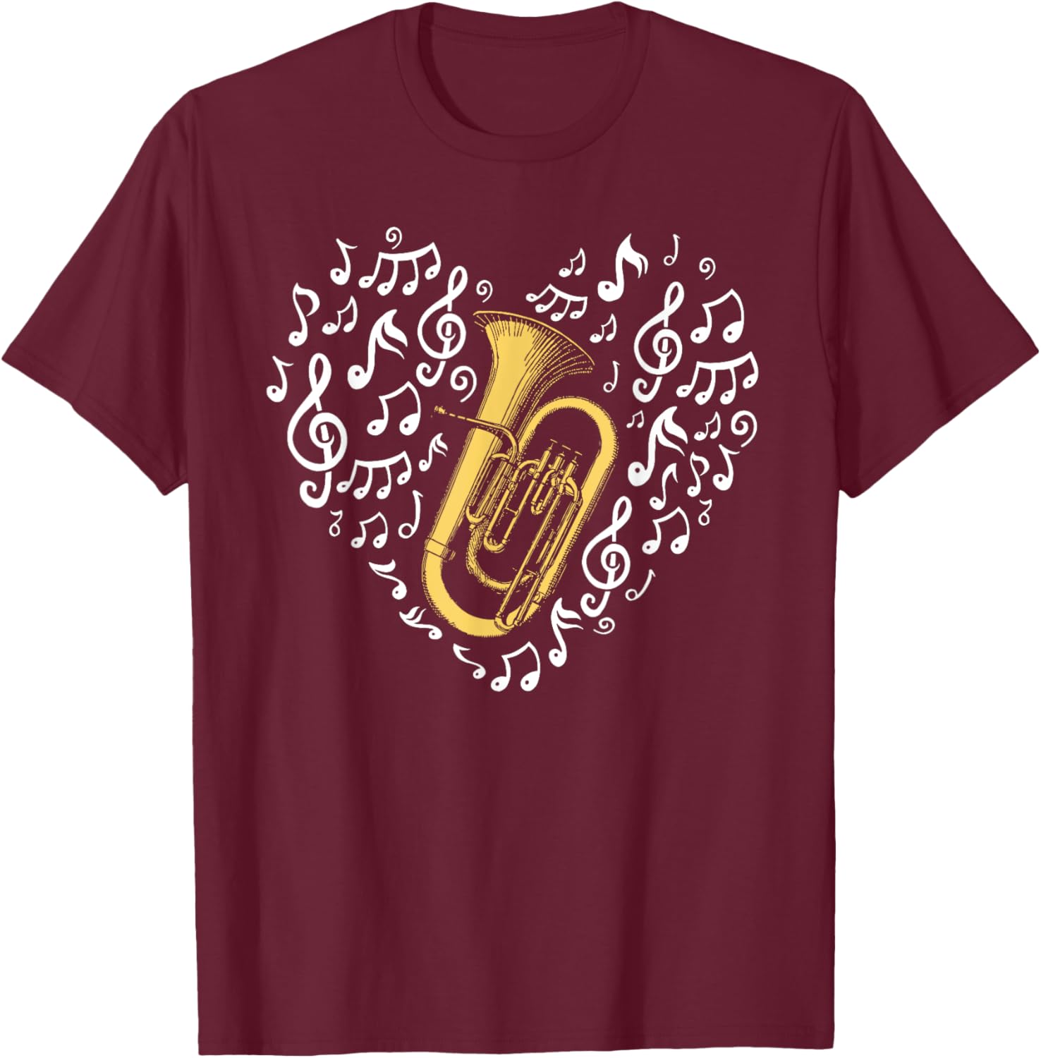 Euphonium Heart T-Shirt - T-Shirt | Maroon