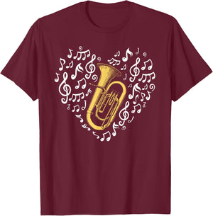Euphonium Heart T-Shirt - T-Shirt | Maroon