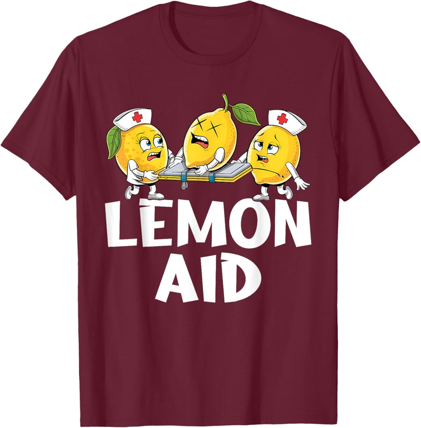 Lemon Aid Funny Lemonade Funny Lemons T-Shirt - T-Shirt | Maroon