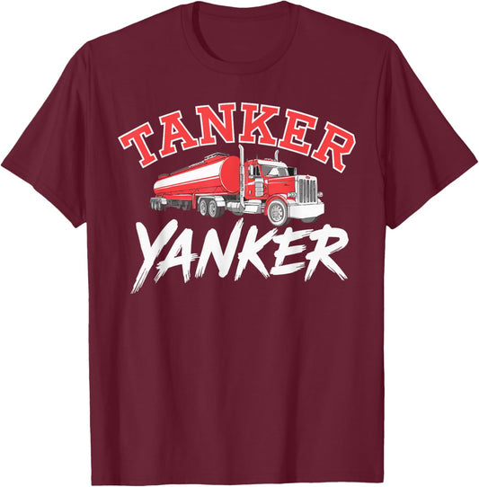 Tanker Yanker Bold Red Truck Illustration T-Shirt - T-Shirt | Maroon