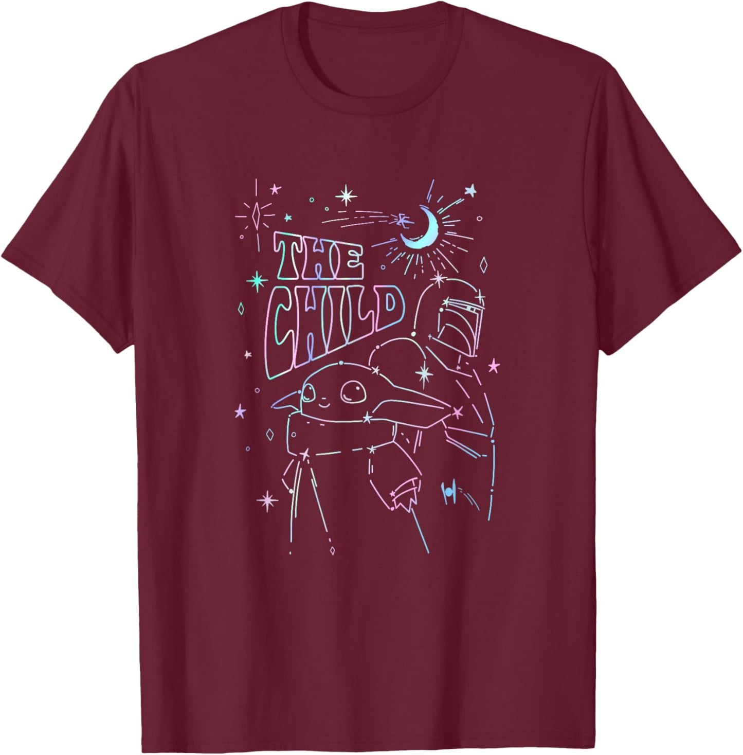 Star Wars The Mandalorian Star Constellation T-Shirt - T-Shirt | Maroon