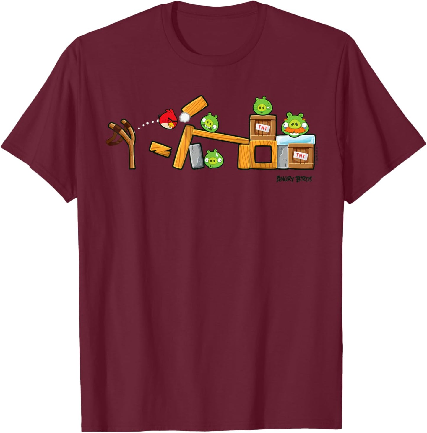 Angry Birds Classic Gameplay T-Shirt - T-Shirt | Maroon