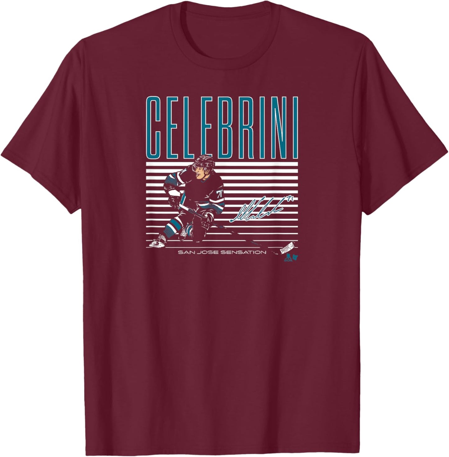 Macklin Celebrini - San Jose Sensation - San Jose Hockey T-Shirt - T-Shirt | Maroon
