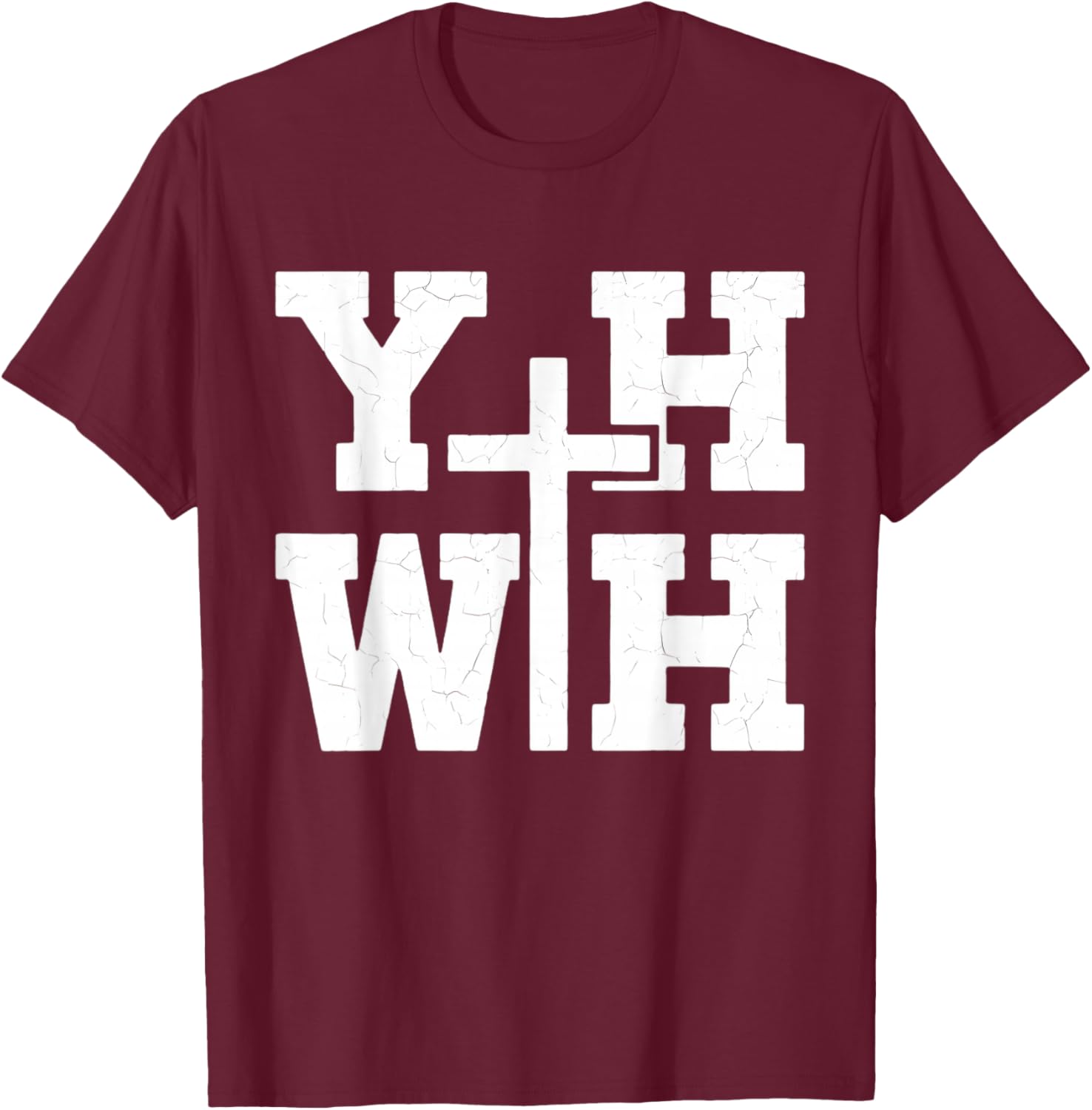 YHWH Christian Faith Religious Believer Jesus Christ T-Shirt - T-Shirt | Maroon