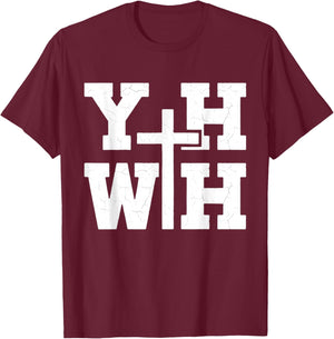 YHWH Christian Faith Religious Believer Jesus Christ T-Shirt - T-Shirt | Maroon