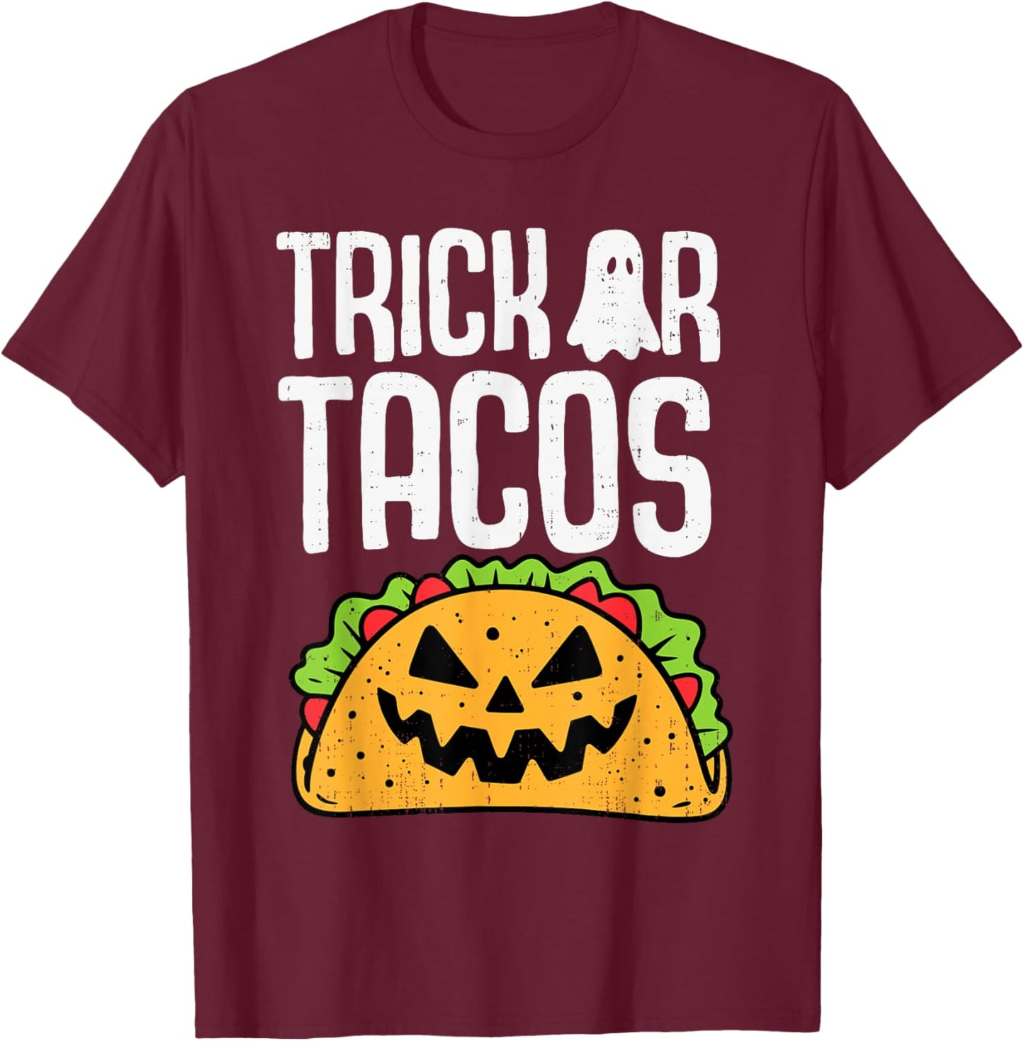 Trick Or Tacos Halloween Mexican Food Costume Men Women Kids T-Shirt - T-Shirt | Maroon