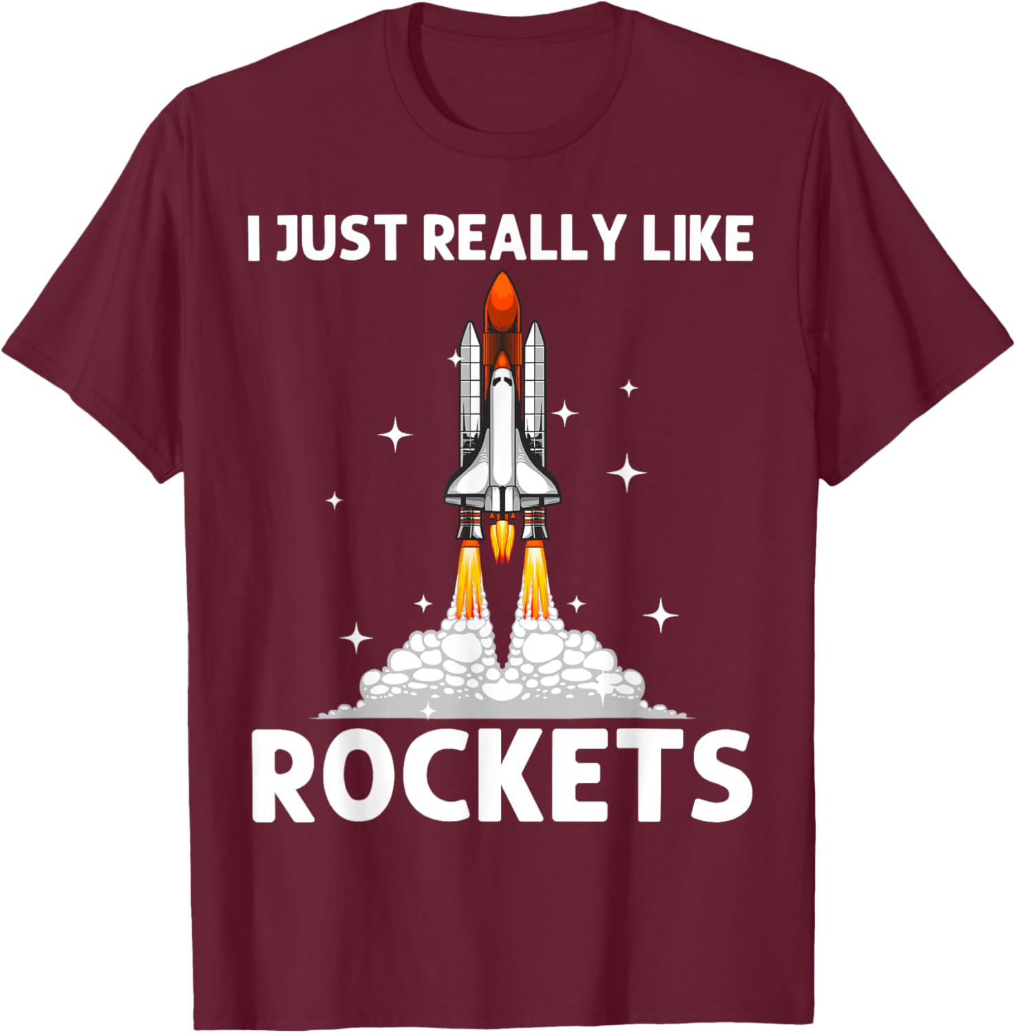 Cool Rocket Design Women Space Rocket Ship Vehicle T-Shirt - T-Shirt | Maroon