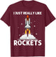 Cool Rocket Design Women Space Rocket Ship Vehicle T-Shirt - T-Shirt | Maroon