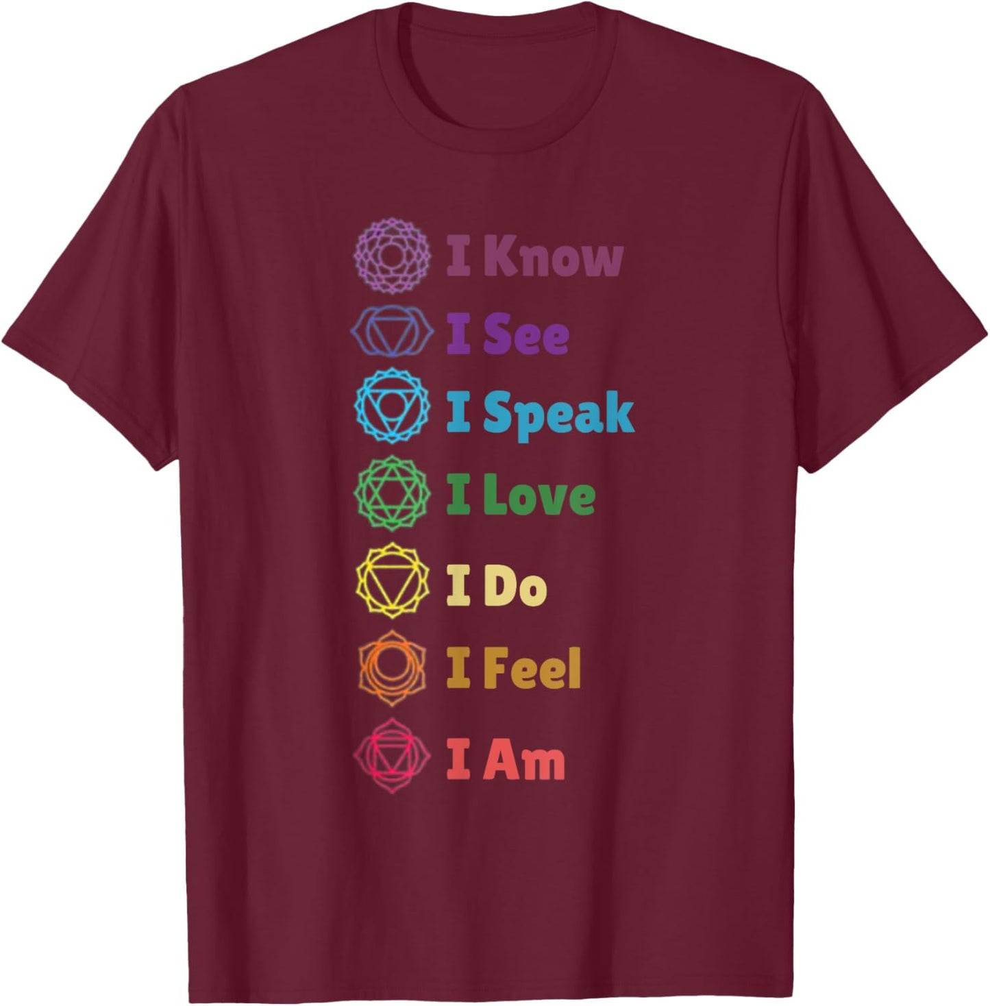 Chakra Alignment, Yoga, Meditation Spiritual T-Shirt - T-Shirt | Maroon