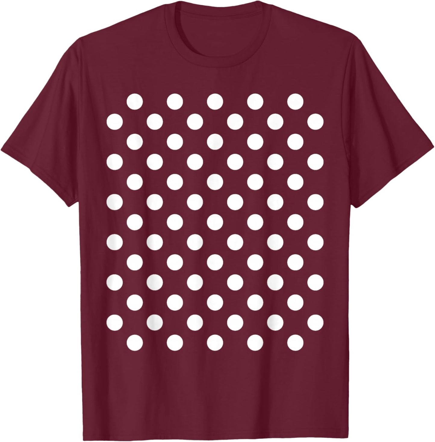 Pois, Bleu Marine et Blanc pour Femmes et Filles à Pois T-Shirt - T-Shirt | Maroon