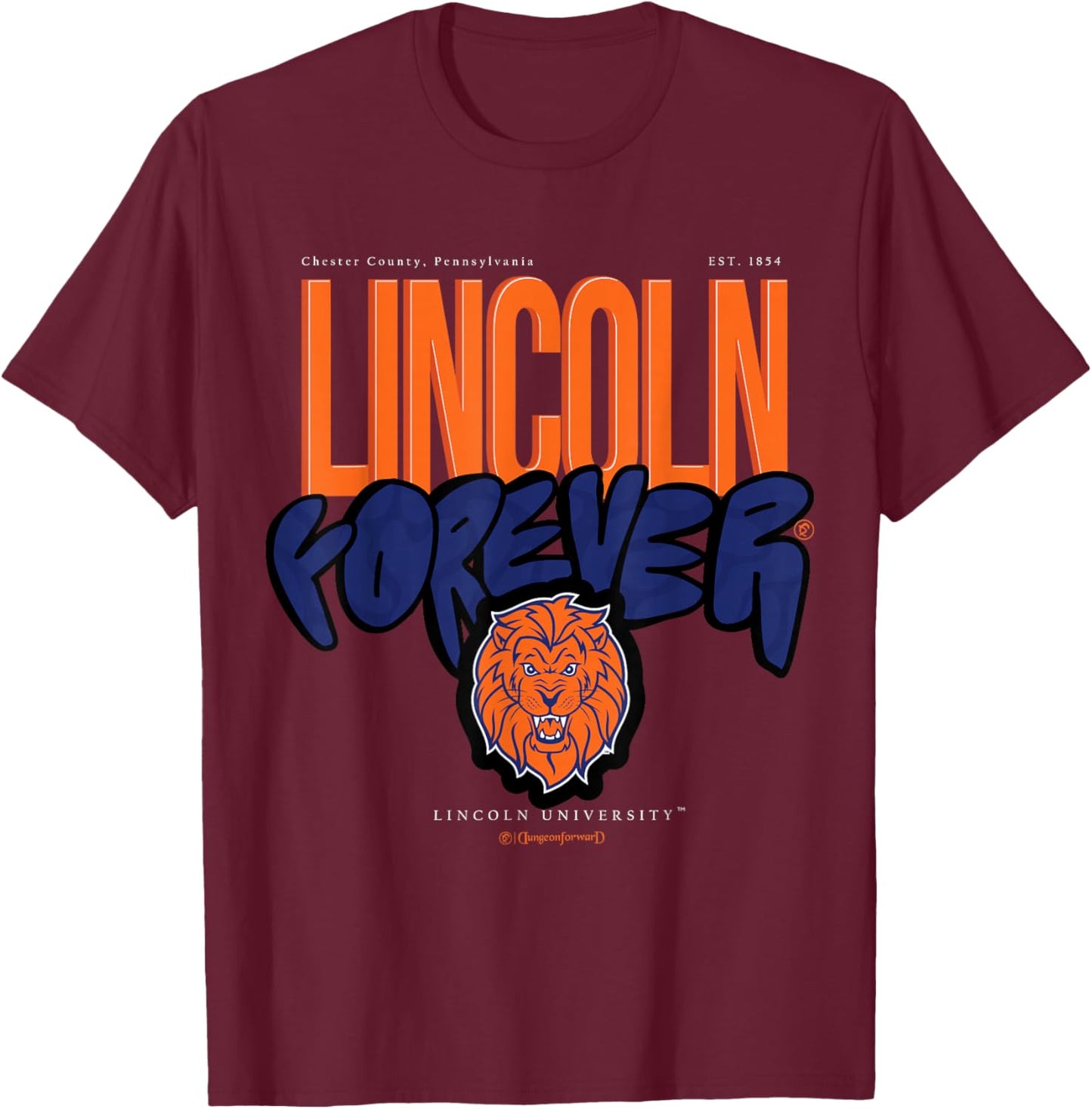 The Yard Essentials - Lincoln University PA - LU Forever T-Shirt - T-Shirt | Maroon