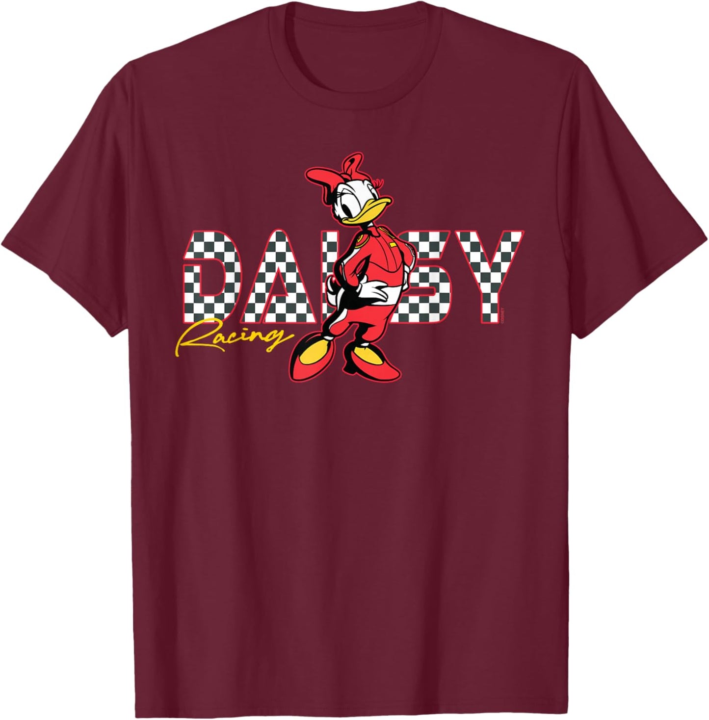 Disney Daisy Duck Racing Mickey & Friends Race Car Drivers T-Shirt - T-Shirt | Maroon