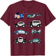 Police Vehicles for Kids Men Women Cop Cars Boys Toddler T-Shirt - T-Shirt | Maroon