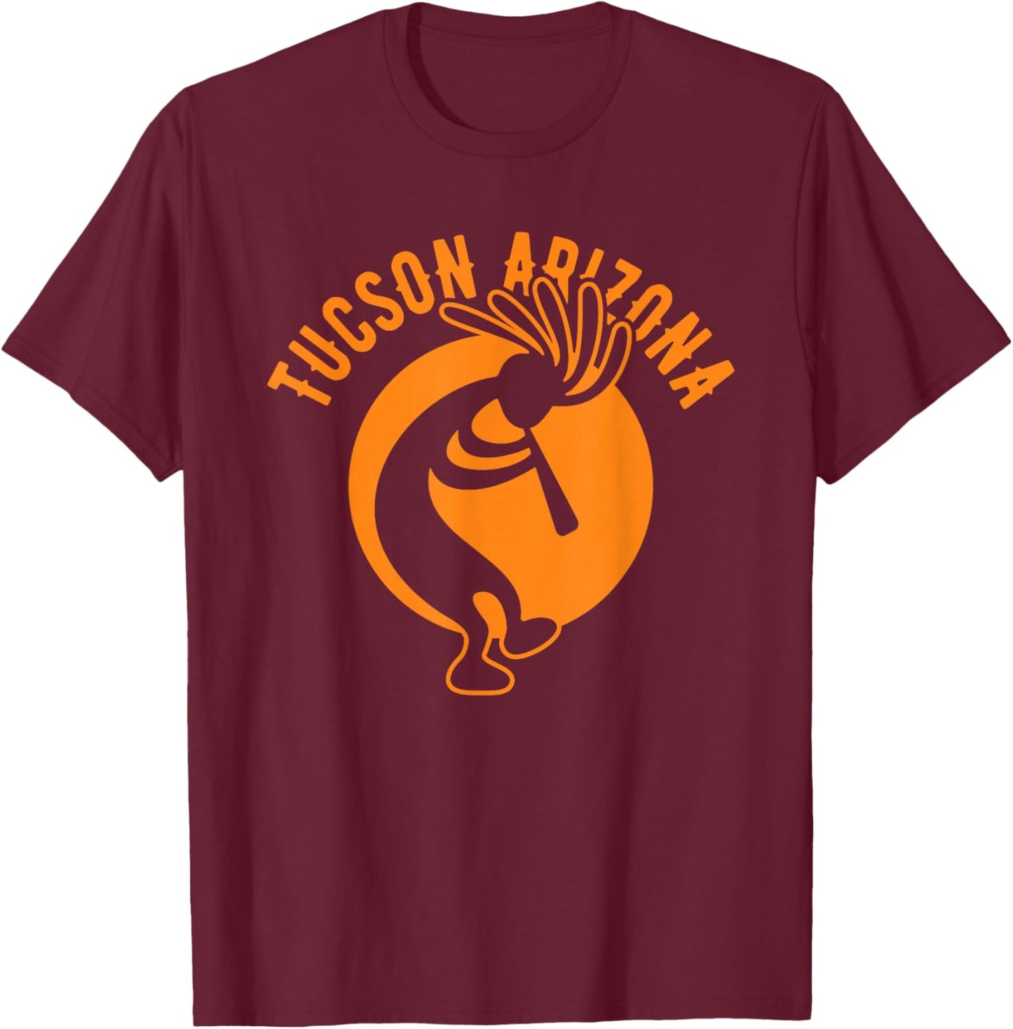Tucson Arizona Souvenir Dansant Kokopelli Design Vieilli T-Shirt - T-Shirt | Maroon