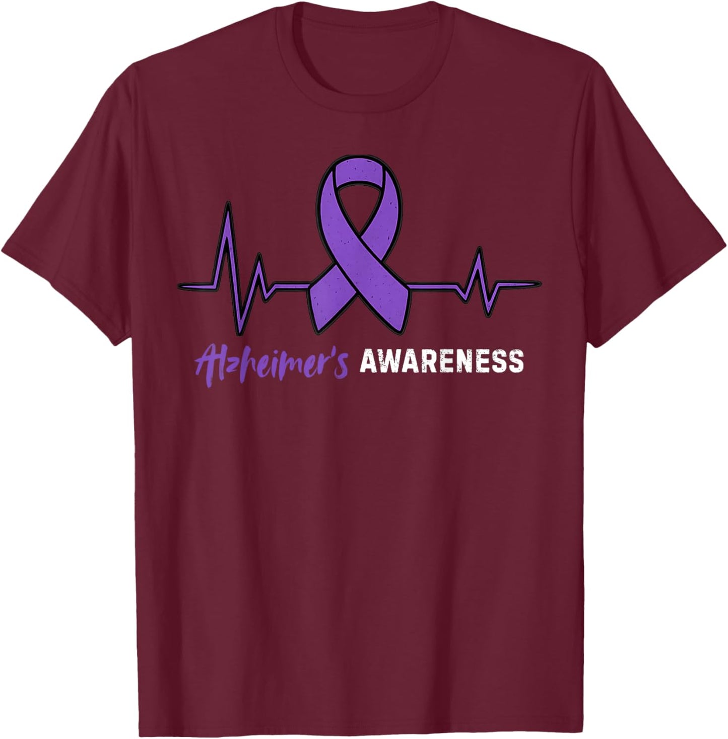 Vintage Alzheimer’s Awareness T-Shirt - T-Shirt | Maroon