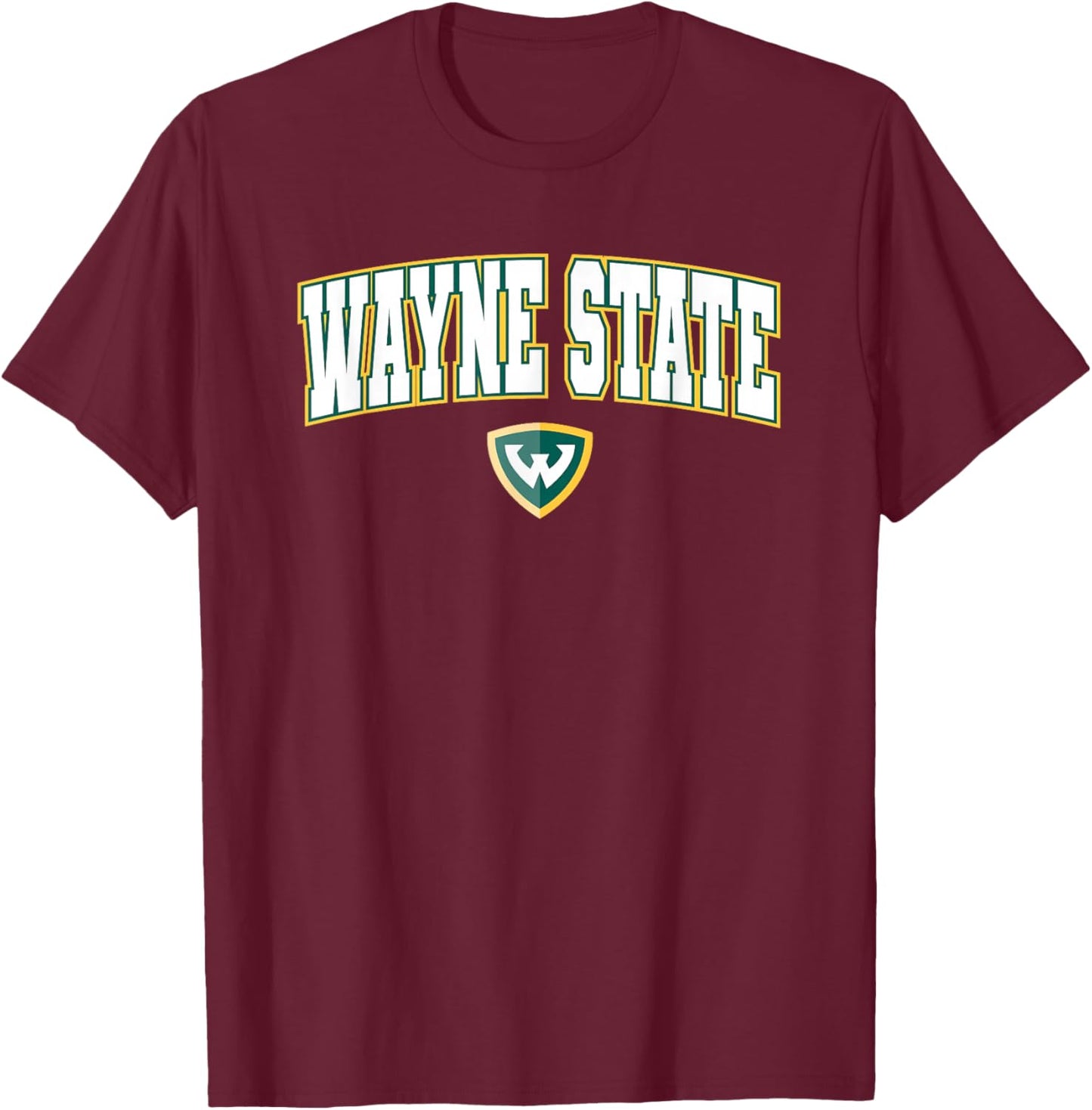 Wayne State University Warriors Arch Logo T-Shirt - T-Shirt | Maroon