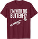 I'm With Butterfly Halloween Costume Couples Matching Gifts T-Shirt - T-Shirt | Maroon
