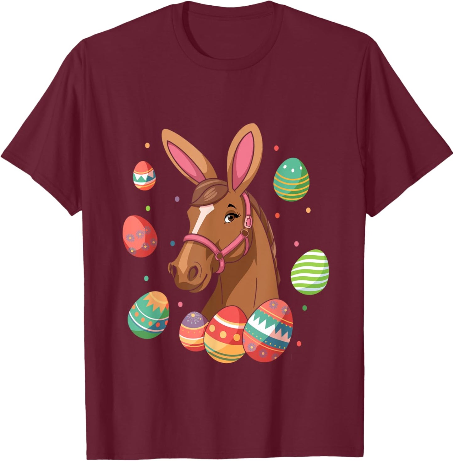 Easter Bunny Horse Easter Day Horse Lover T-Shirt - T-Shirt | Maroon