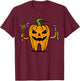 Dentist Tooth Pumpkin Halloween Dental Costume Men Women Kid T-Shirt - T-Shirt | Maroon
