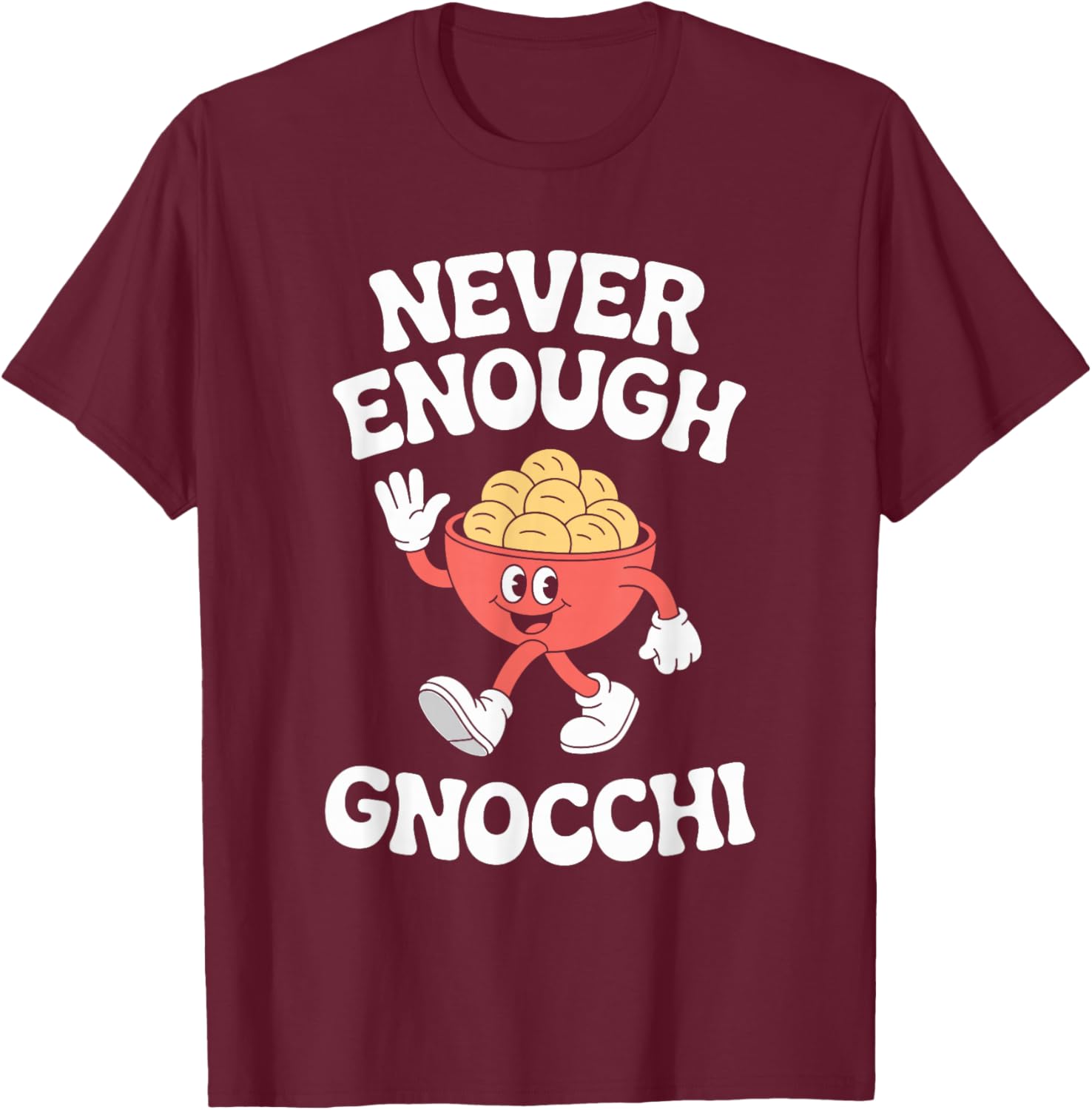 Funny Gnocchi Retro T-Shirt - T-Shirt | Maroon