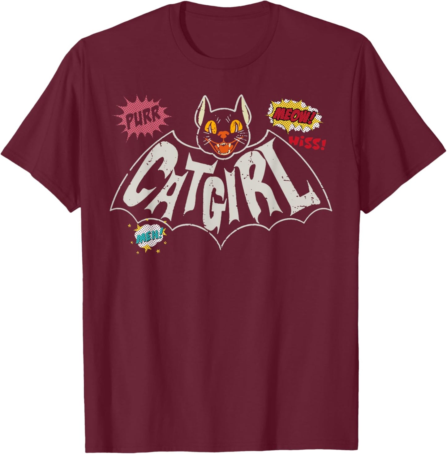 The Catgirl Vintage T-Shirt - T-Shirt | Maroon