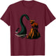 Loch Ness Monster Scotland Viking Ship Highland Cow T-Shirt - T-Shirt | Maroon