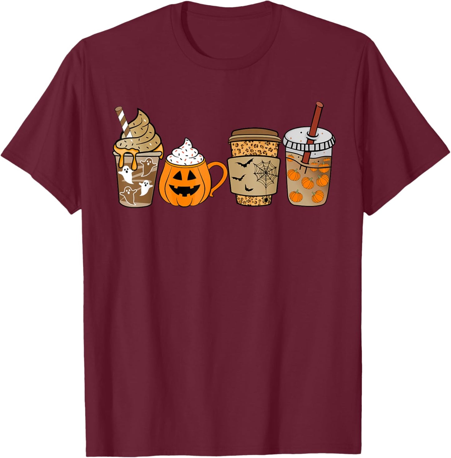 Pumpkin Spice Latte Coffee Fall Pumpkin Spice Thanksgiving T-Shirt - T-Shirt | Maroon
