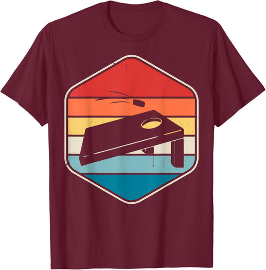 Retro Cornhole Vintage Corn Hole Players Funny Cornhole T-Shirt - T-Shirt | Maroon