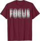 Focus Blurred Text Graphic T-Shirt - T-Shirt | Maroon