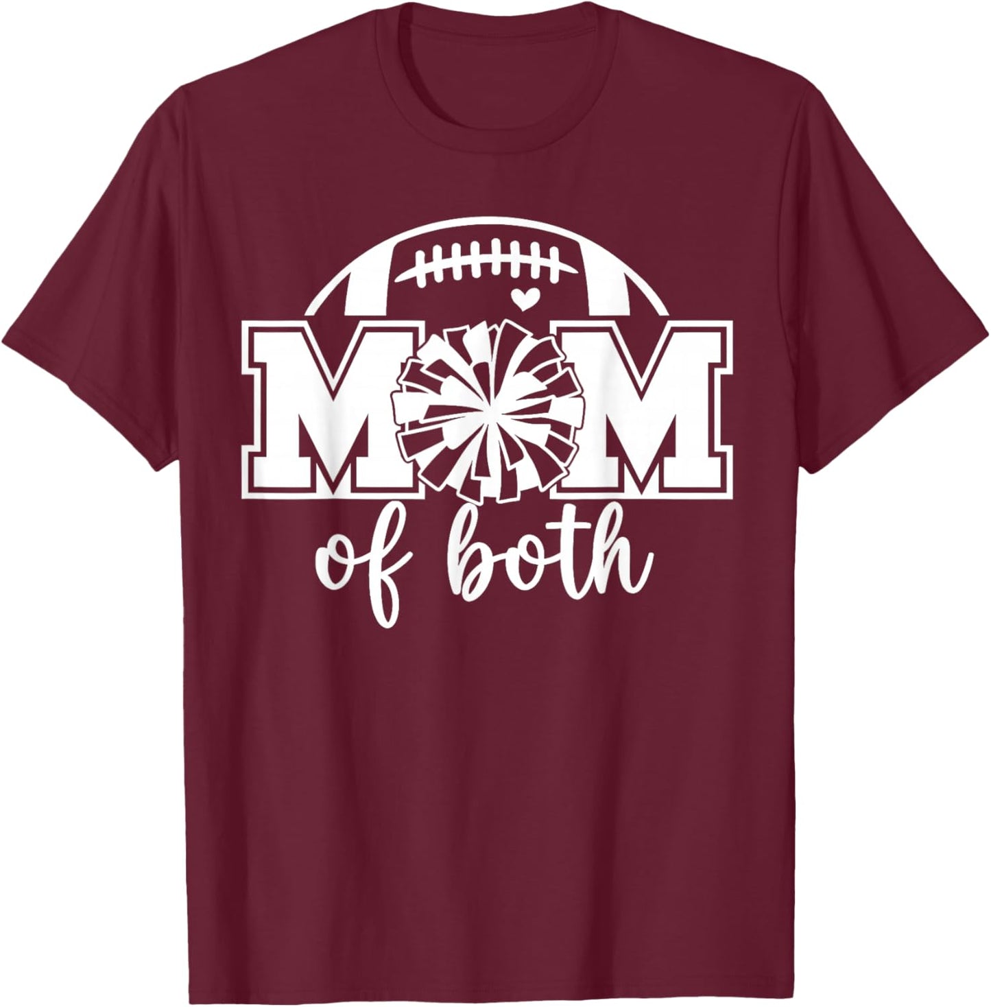 Cheer Mom of Both Game Day Football Tis The Season T-Shirt - T-Shirt | Maroon