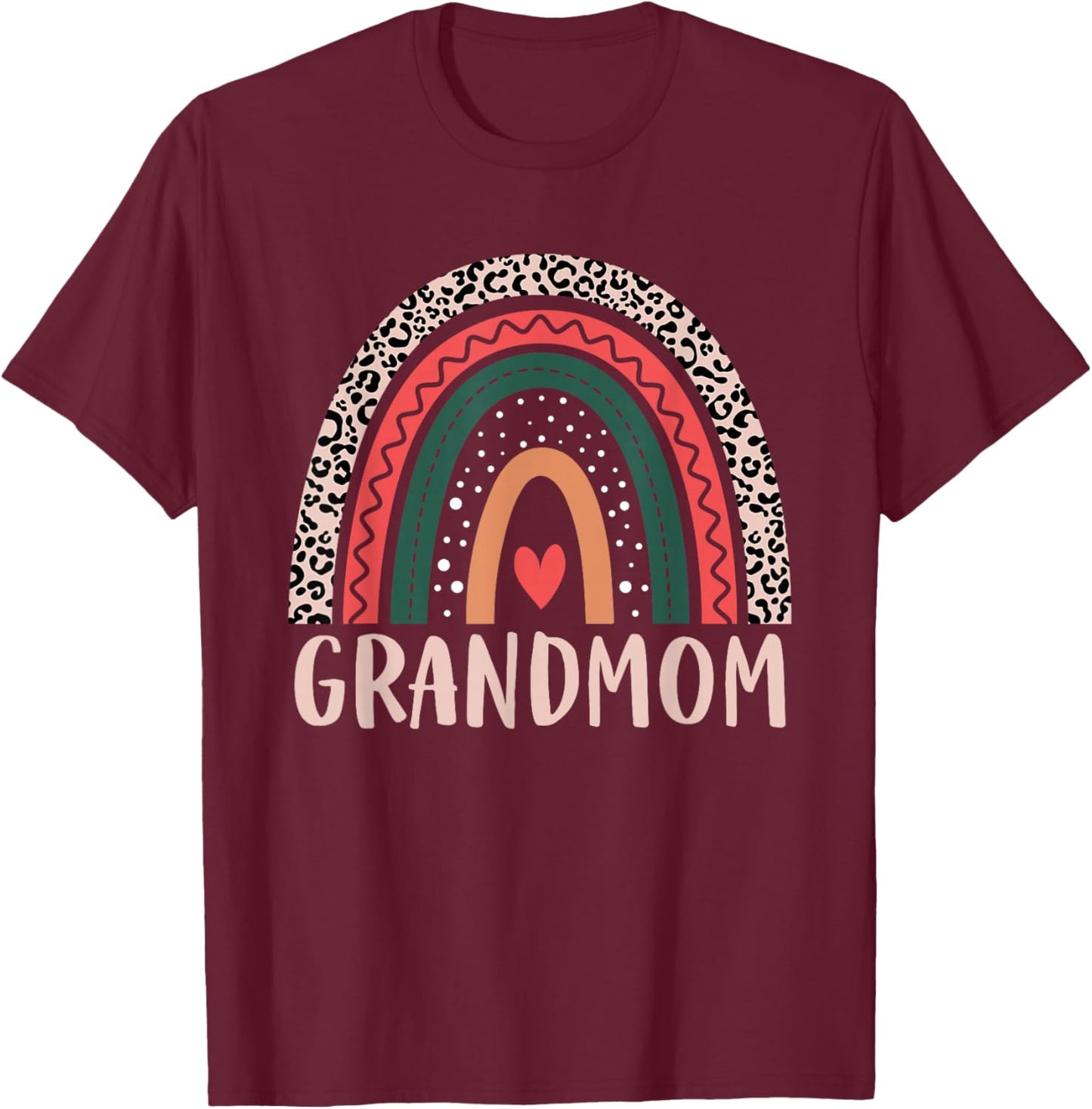 Grandmom Rainbow Grandma Grandmother Women Mothers Day T-Shirt - T-Shirt | Maroon