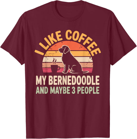 Funny Bernedoodle Art Women Bernedoodle Dog Lover T-Shirt - T-Shirt | Maroon