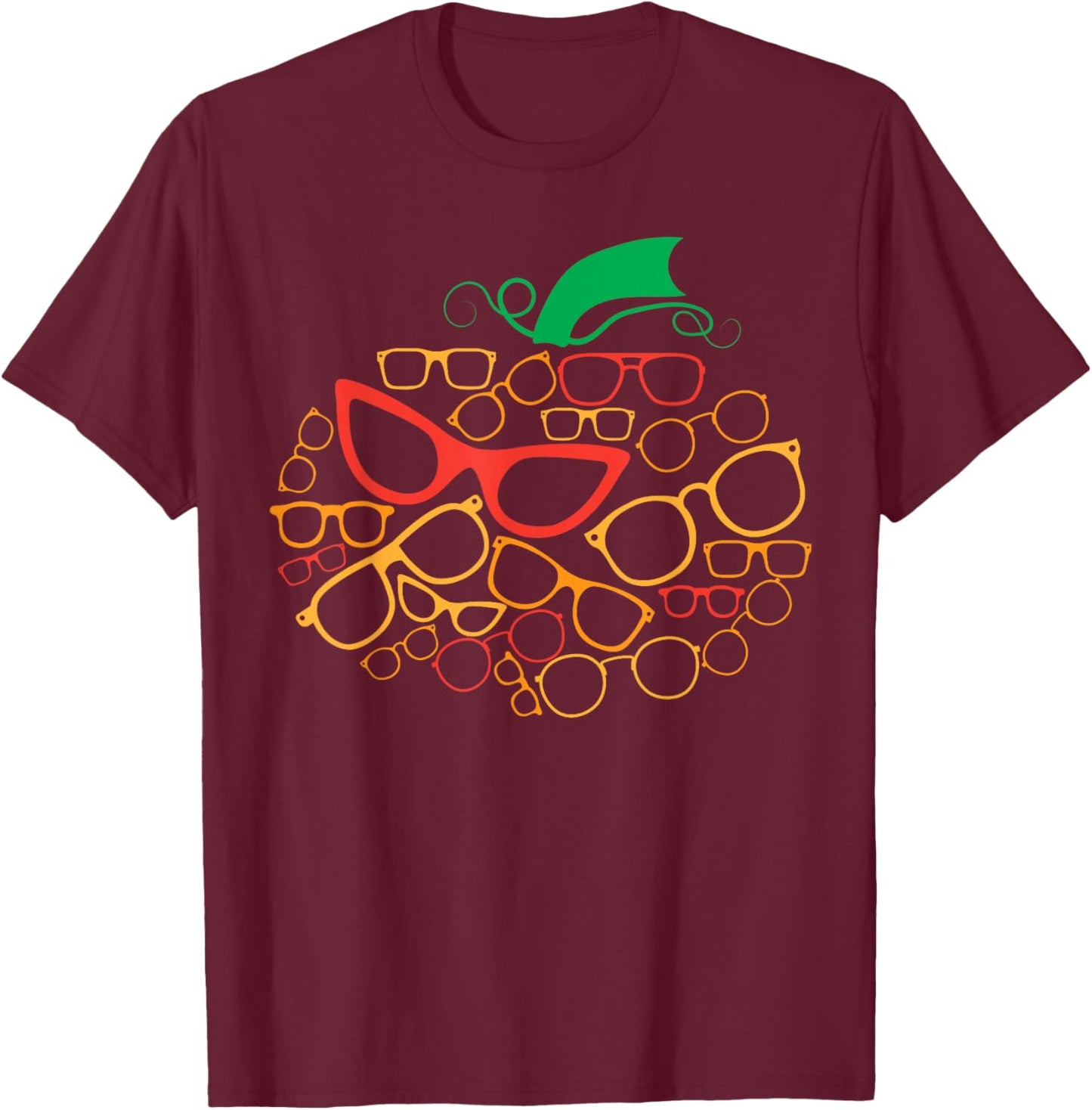 Pumpkin Eye Glasses Optometry Ophthalmologist Optician T-Shirt - T-Shirt | Maroon