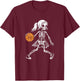 Spooky Basketball Skeletons Spooky Basketball Halloween T-Shirt - T-Shirt | Maroon
